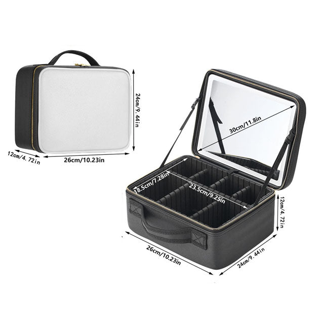 Illuminate Your Beauty: Large Capacity Cosmetic Bag with LED Mirror