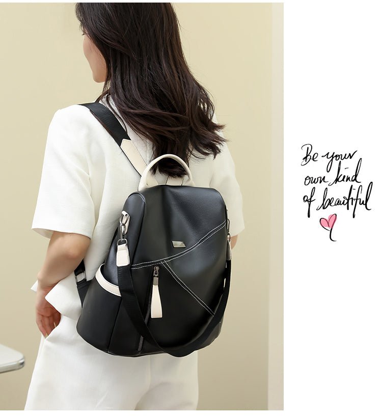 Secure and Stylish: Soft Leather Women's Backpack