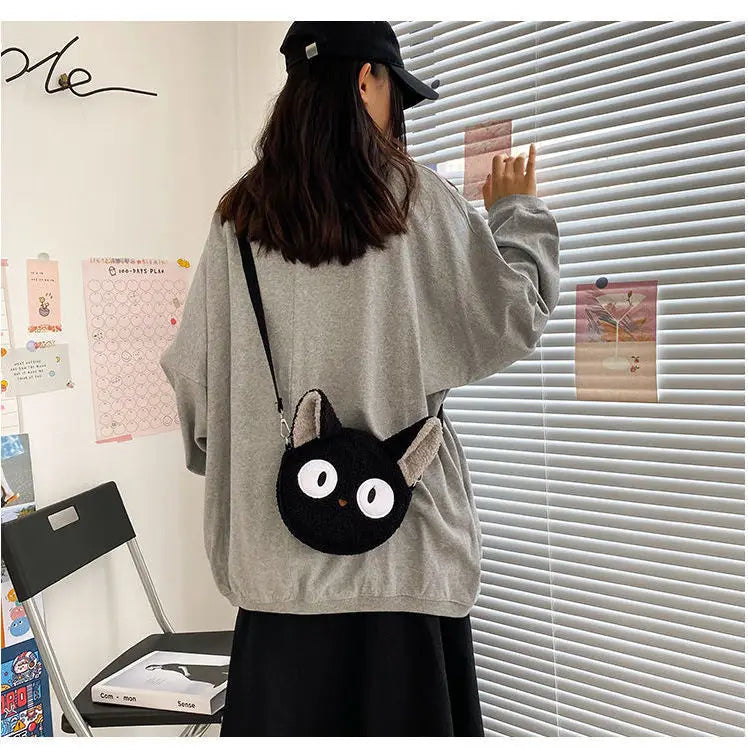 New Cute Cat Plush Women's Crossbody Bag Chain Handbag Mini Shoulder Messenger Bag Female Animal Pattern Purse Fashion Pouch