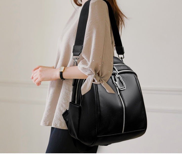 Elegance in Motion: Genuine Leather Women's Backpack