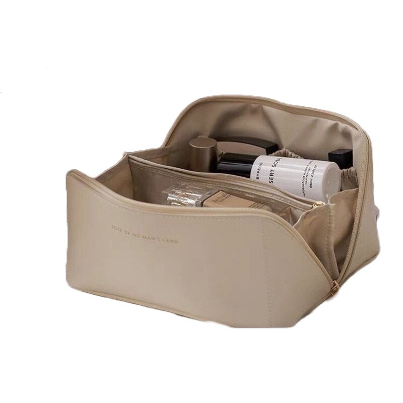 EFFICIENT ELEGANCE: LARGE-CAPACITY WATERPROOF TRAVEL COSMETIC BAG