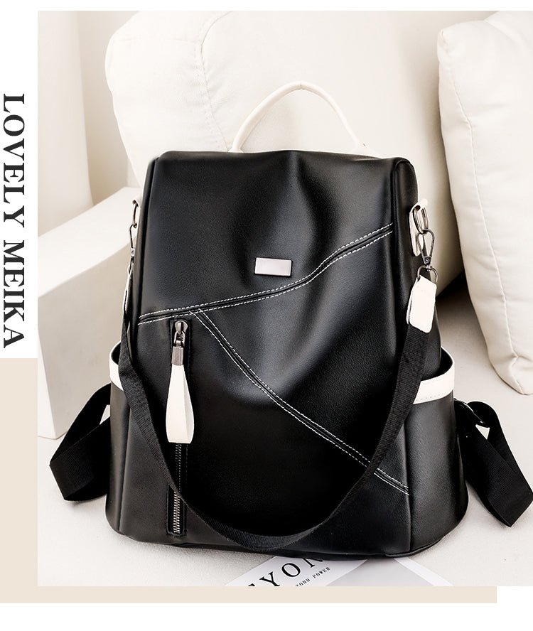 Secure and Stylish: Soft Leather Women's Backpack