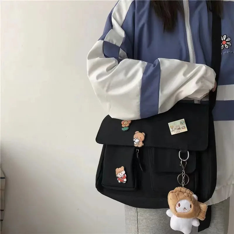 Wild Student Canvas Shoulder Bag - Harajuku Style 🐾