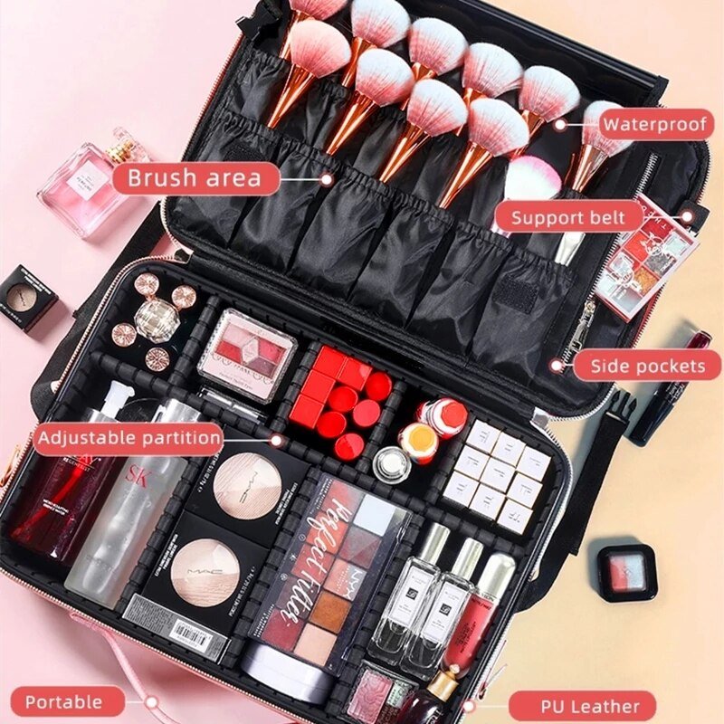 Beauty On-The-Go: Fashion PU Makeup Bag for Women