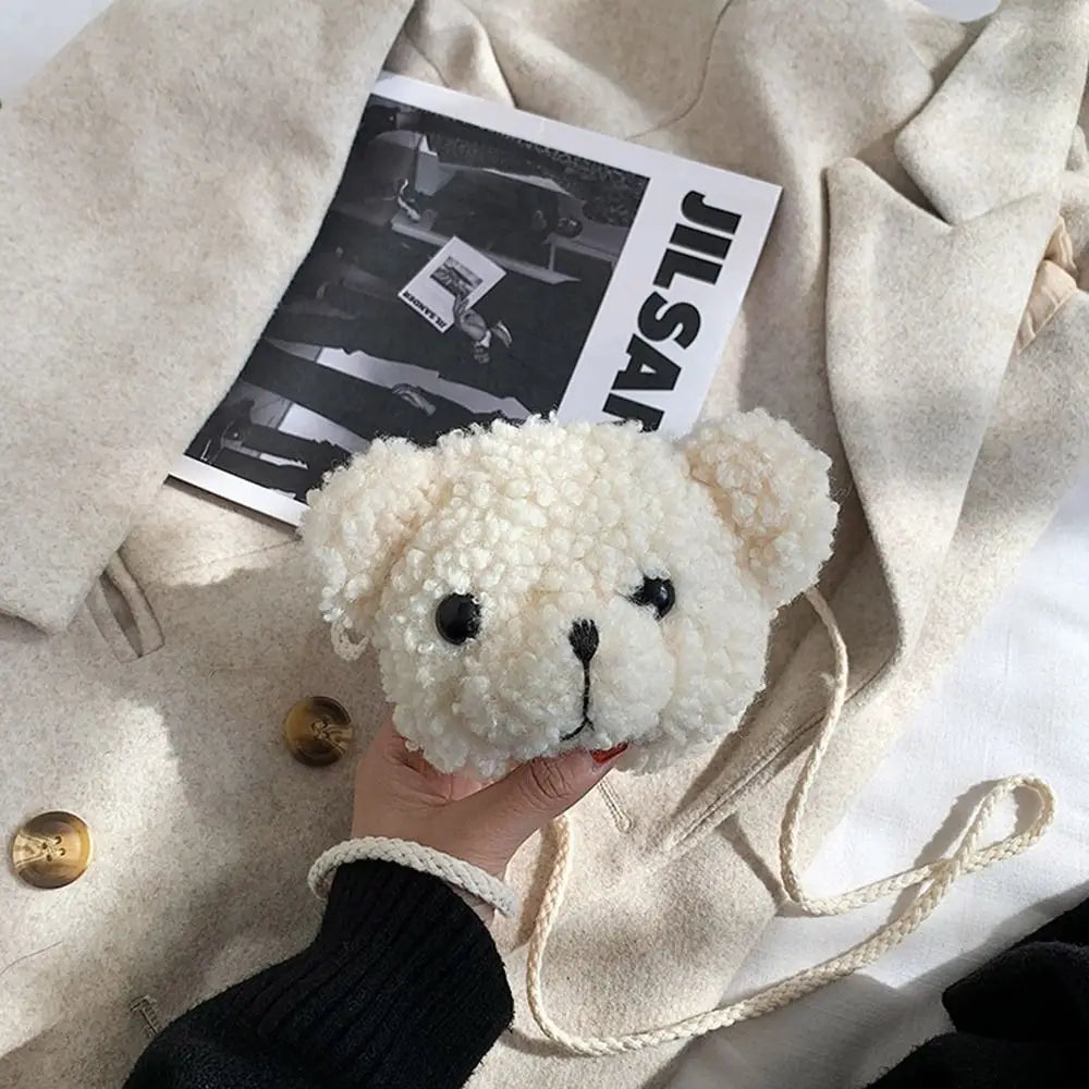 Sac à bandoulière en peluche ours mignon pour enfants, sacoches de dessin animé kawaii, sacs à main en peluche, sac à dos animaux en peluche pour petites filles