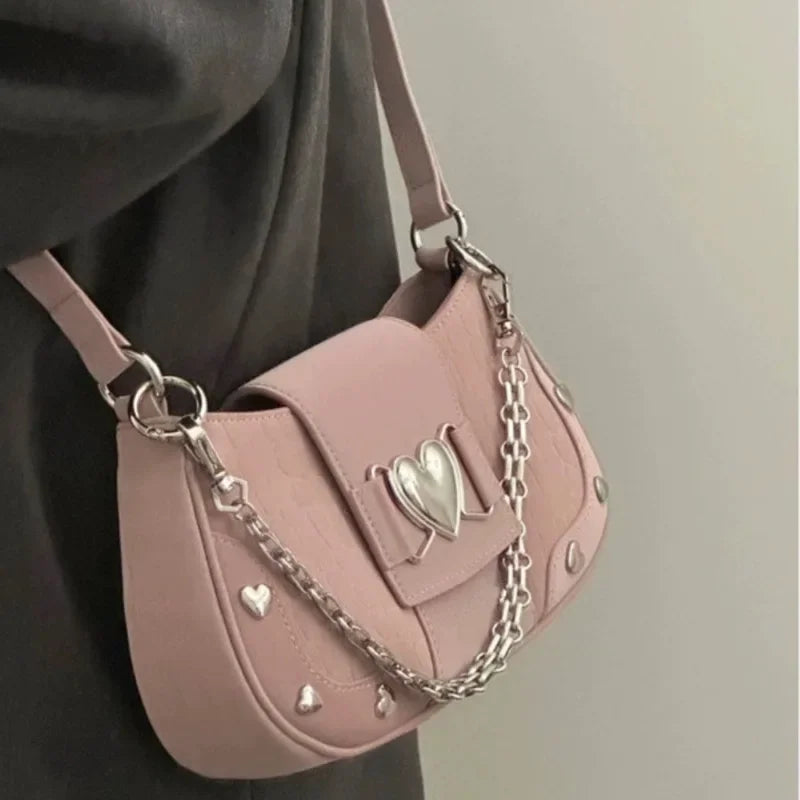 UOSU PU Crocodile Pattern Pink Crossbody Bag for Urban Fashionistas