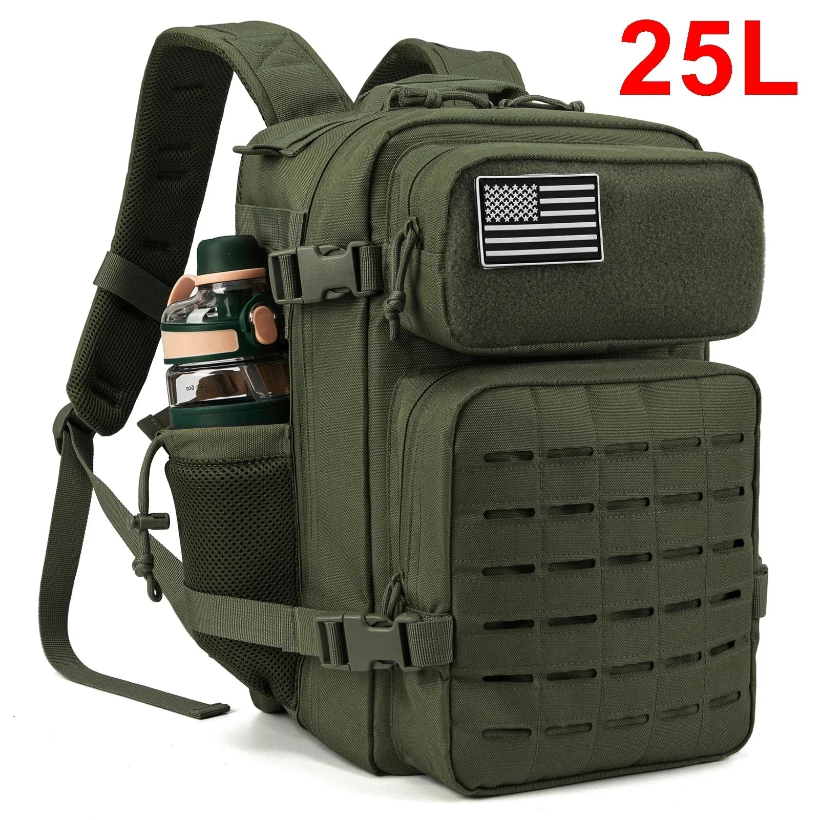 QT & QY 25L/45L sac à dos militaire tactique pour hommes et femmes sac d'assaut de l'armée petit sac à dos d'école avec porte-bouteille