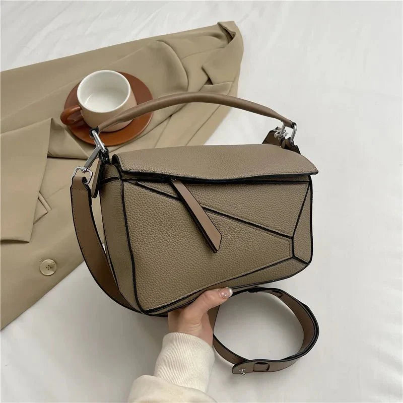 Amber Luxe Geometric Shoulder Bag