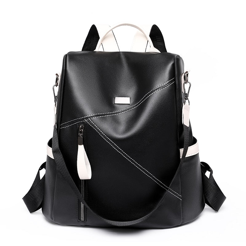 Secure and Stylish: Soft Leather Women's Backpack