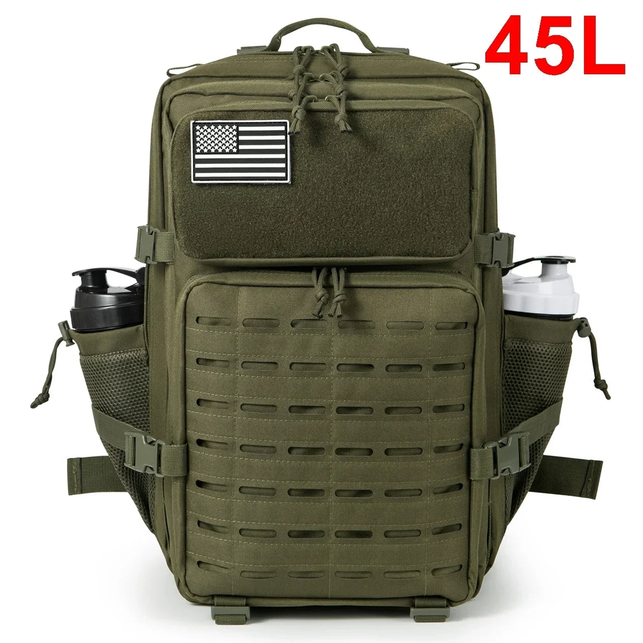 QT & QY 25L/45L sac à dos militaire tactique pour hommes et femmes sac d'assaut de l'armée petit sac à dos d'école avec porte-bouteille