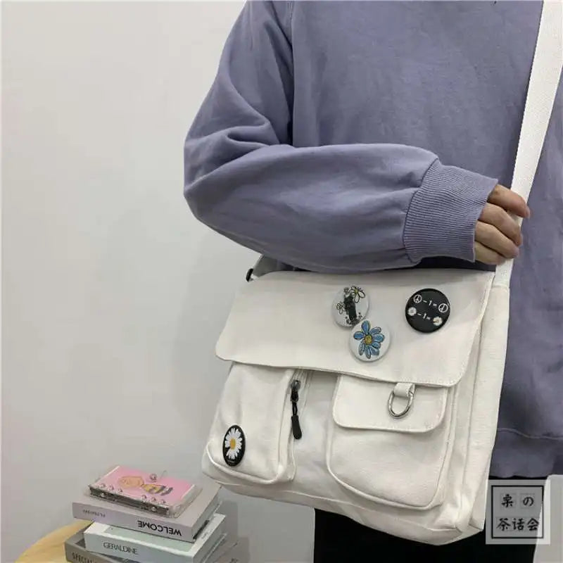 Wild Student Canvas Shoulder Bag - Harajuku Style 🐾