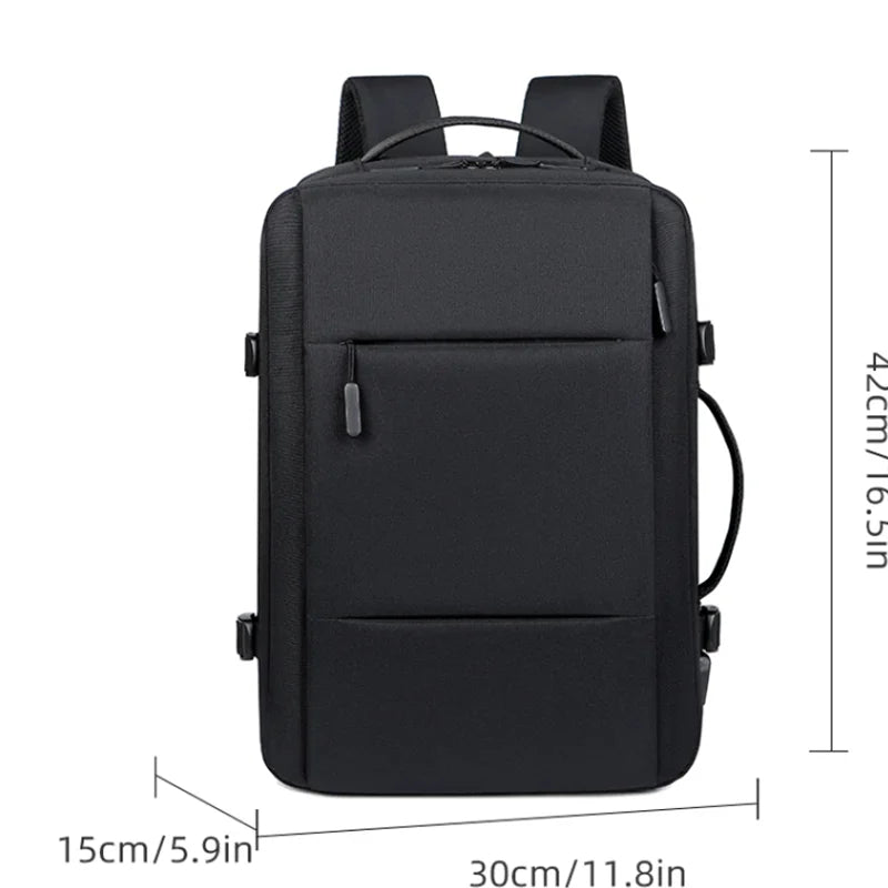 Sac à dos de voyage classique pour hommes, sac à dos d'affaires, extensible, USB, grande capacité, étanche, pour ordinateur portable, à la mode