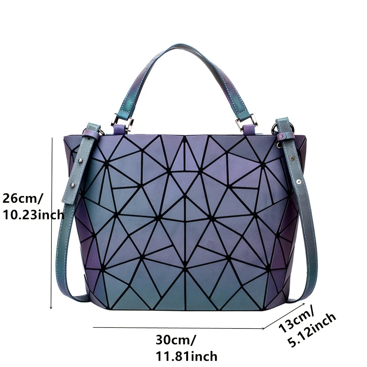 Large Capacity tote bag Diamond Luminous Shoulder Bag Fashion Dazzling Bucket bag Women's fold Deformation Office briefcase