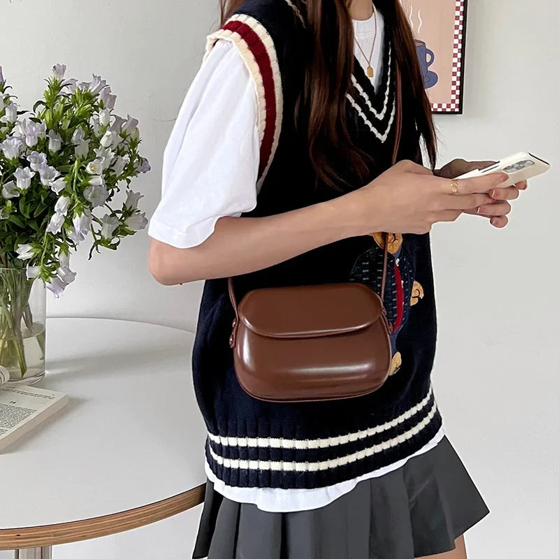 UOSU 2024 Flap Crossbody Bag: Mini PU Leather Shoulder Purse