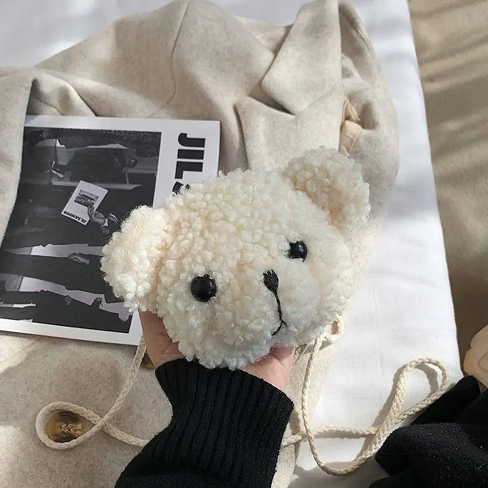 Sac à bandoulière en peluche ours mignon pour enfants, sacoches de dessin animé kawaii, sacs à main en peluche, sac à dos animaux en peluche pour petites filles