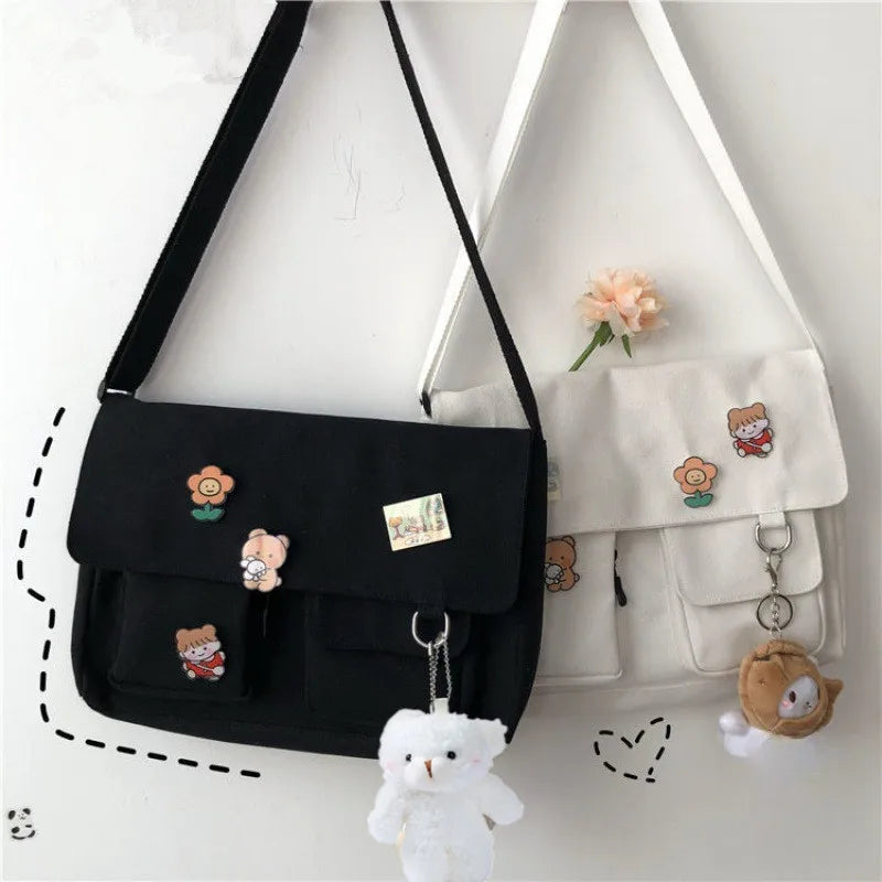 Wild Student Canvas Shoulder Bag - Harajuku Style 🐾