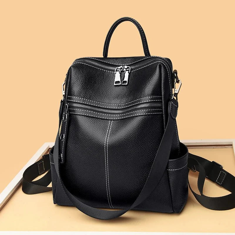 Stylish Leather Backpack for School and Travel