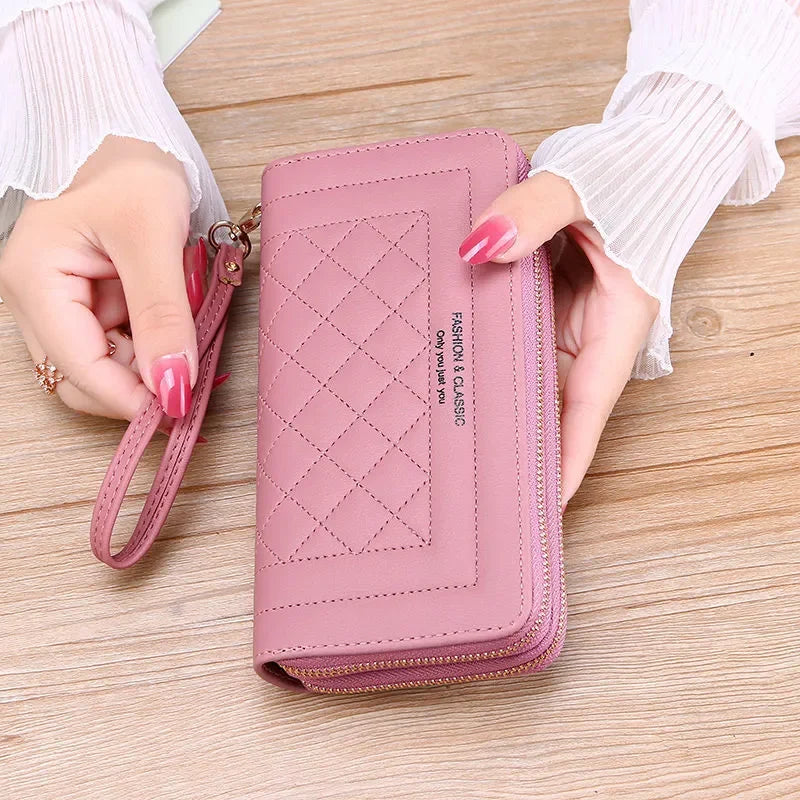 MOONBIFFY Long Wallet: Double Zipper Luxury 💼