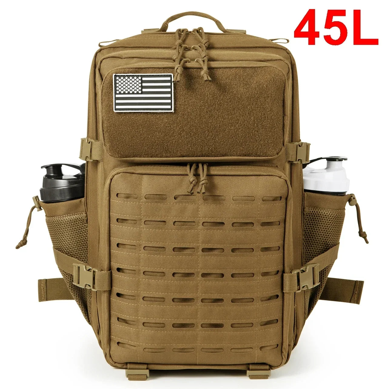 QT & QY 25L/45L sac à dos militaire tactique pour hommes et femmes sac d'assaut de l'armée petit sac à dos d'école avec porte-bouteille