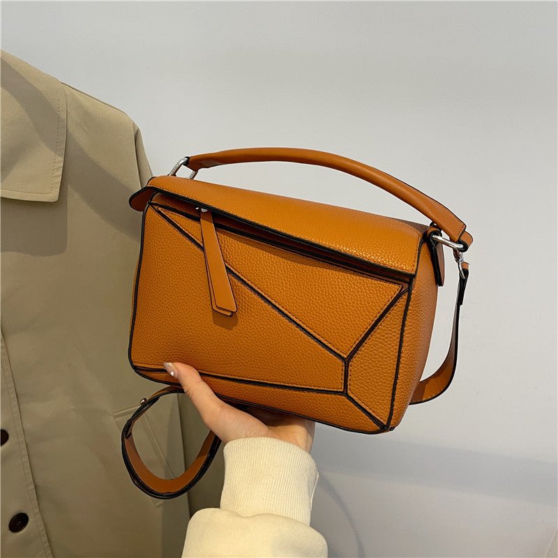 Amber Luxe Geometric Shoulder Bag