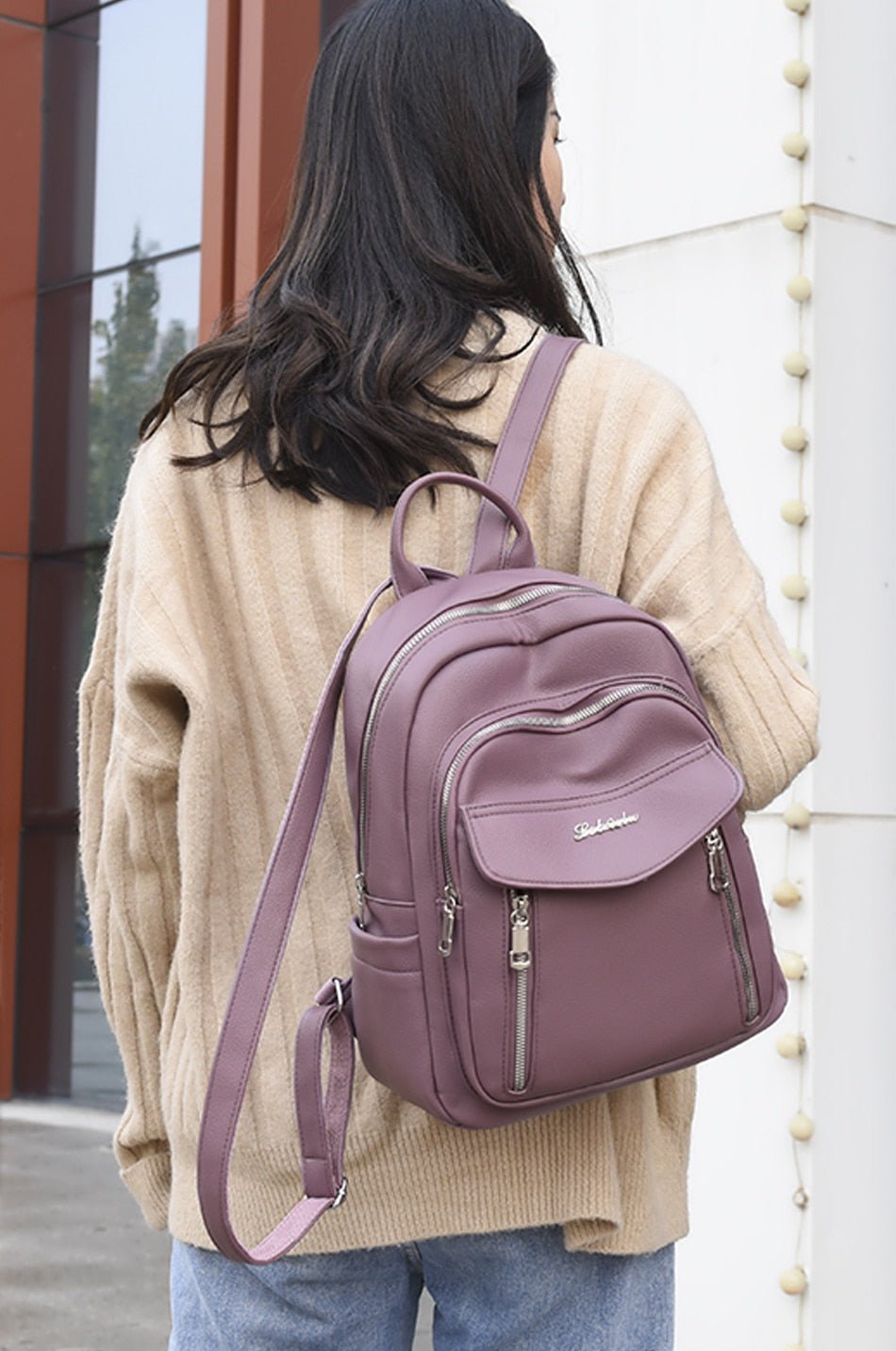 Enhance your day's experience with this Leather Backpack