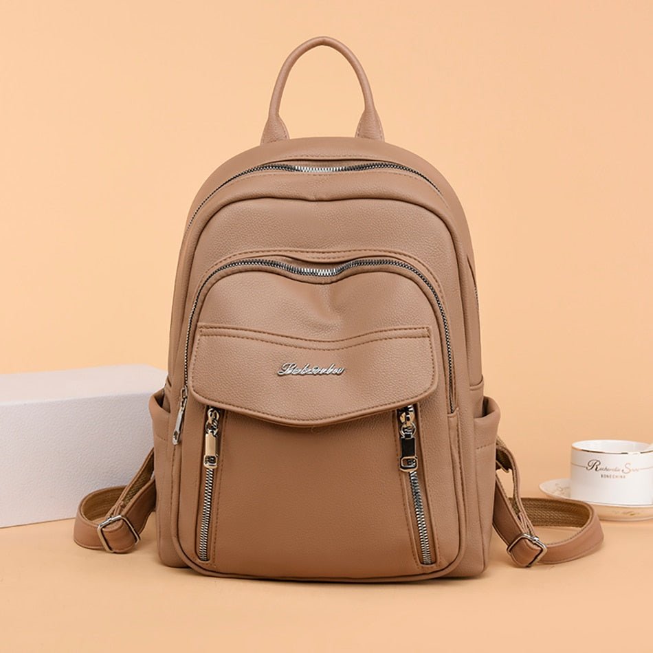 Enhance your day's experience with this Leather Backpack