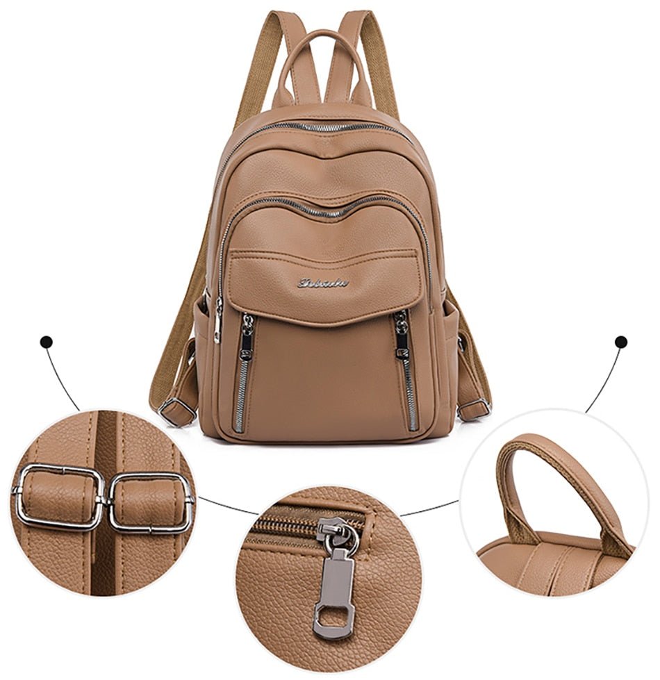 Enhance your day's experience with this Leather Backpack