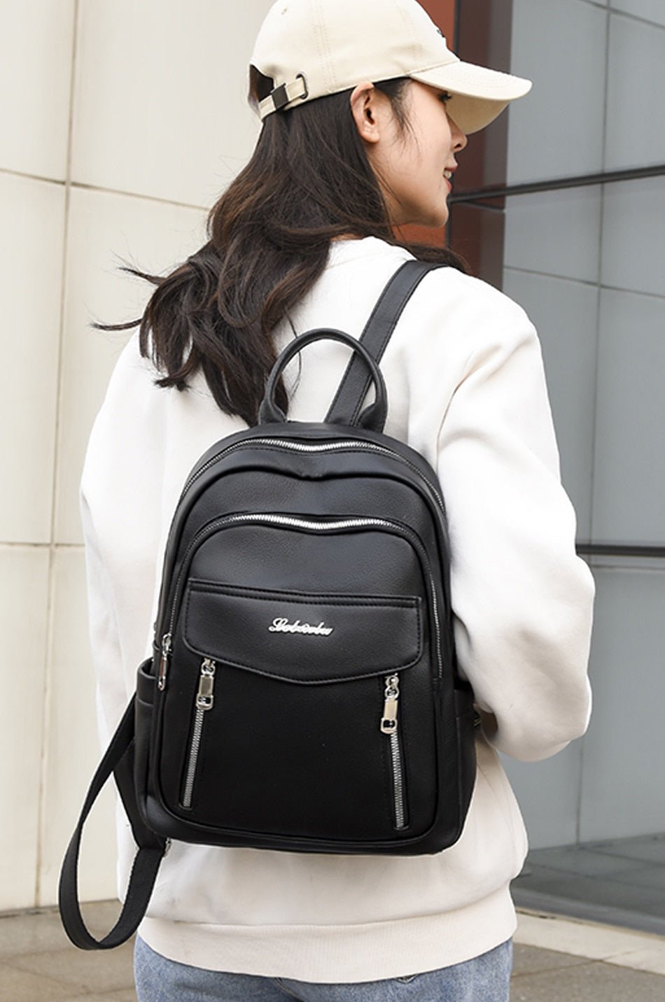 Enhance your day's experience with this Leather Backpack