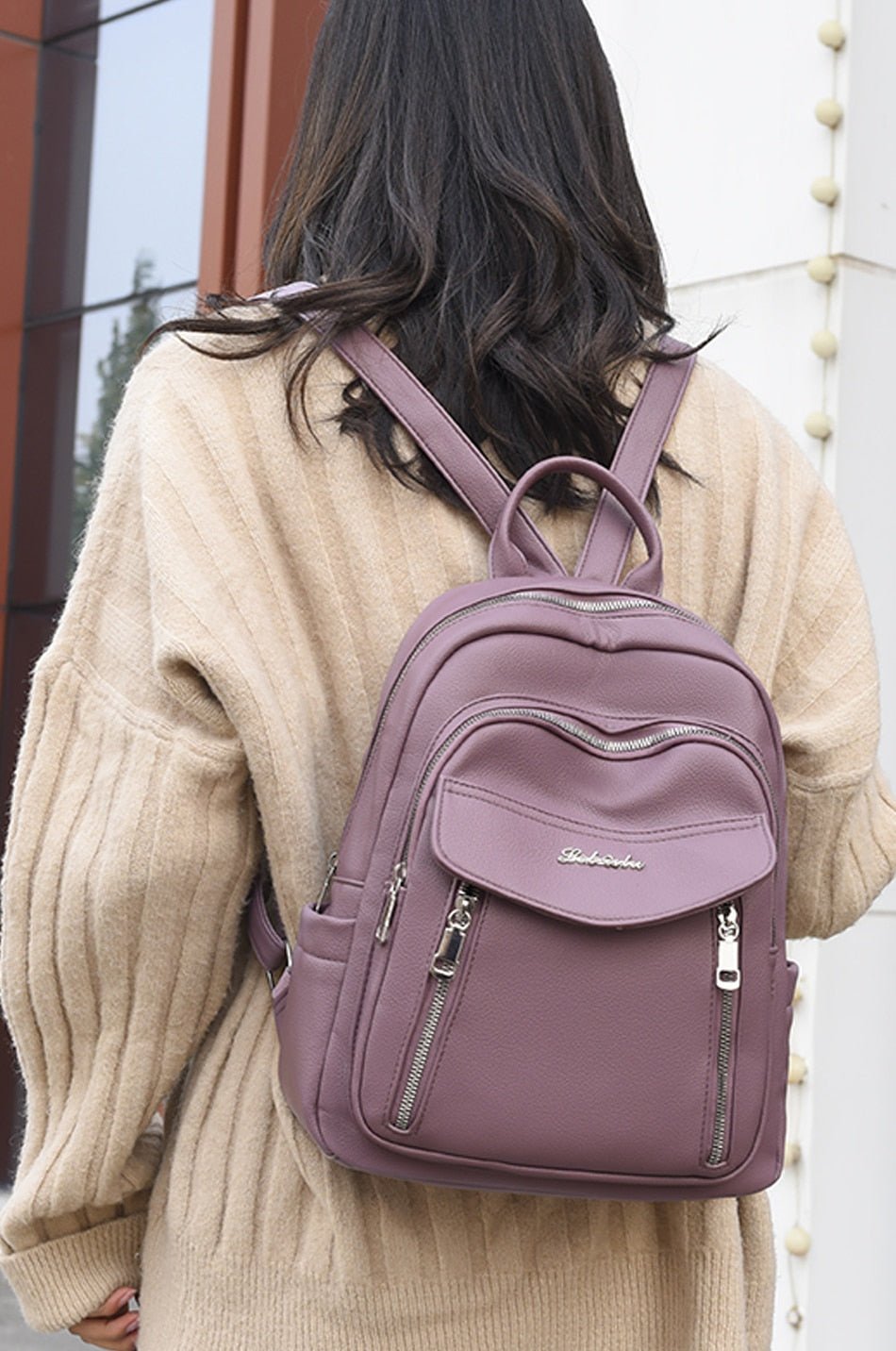 Enhance your day's experience with this Leather Backpack