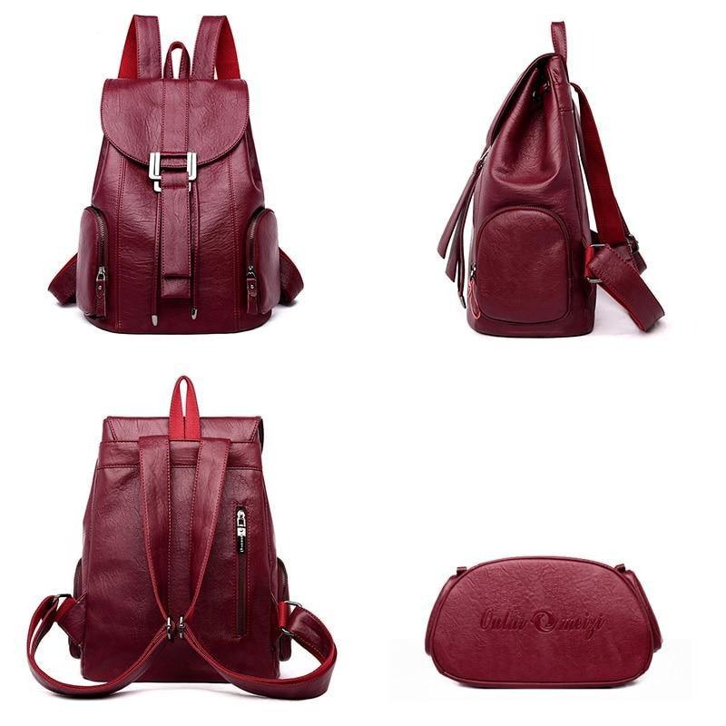 Mochila Leather Backpack