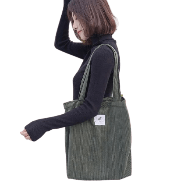 Corduroy Canvas Tote Handbag