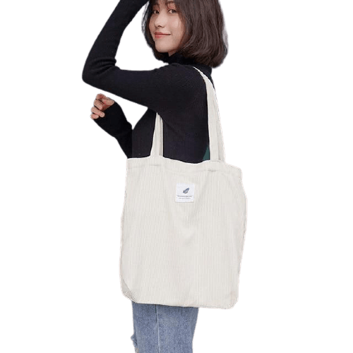 Corduroy Canvas Tote Handbag