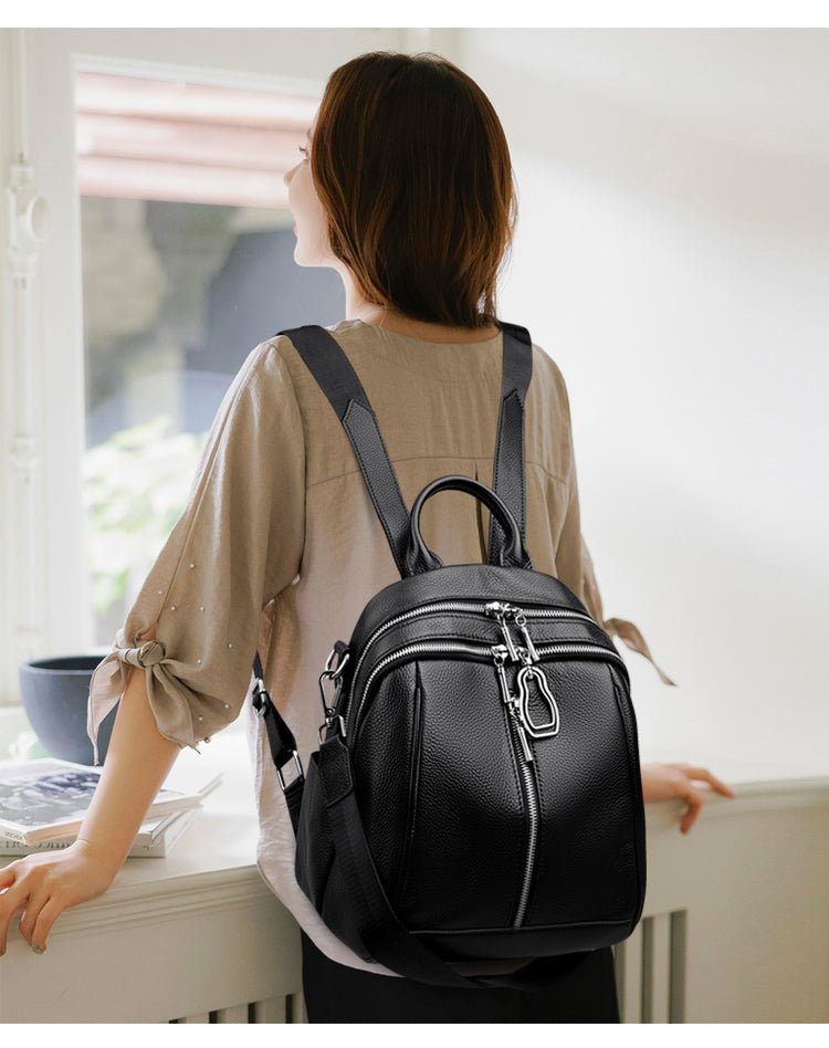 Elegance in Motion: Genuine Leather Women's Backpack